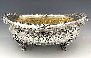 Rare Gorham antique sterling silver hand chased centerpiece bowl